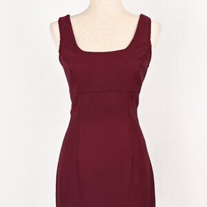 Vintage 90s Dark Burgundy Polyester Sleeveless Cocktail Dress - 3/4